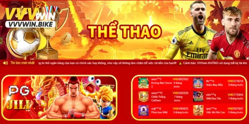 Thể Thao VVVWIN - Cá Cược Trận Đấu Đỉnh Cao Mỗi Ngày